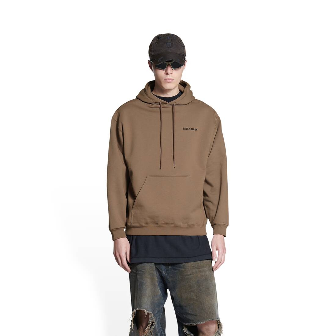 BALENCIAGA Men's Balenciaga Hoodie Regular Fit in Beige