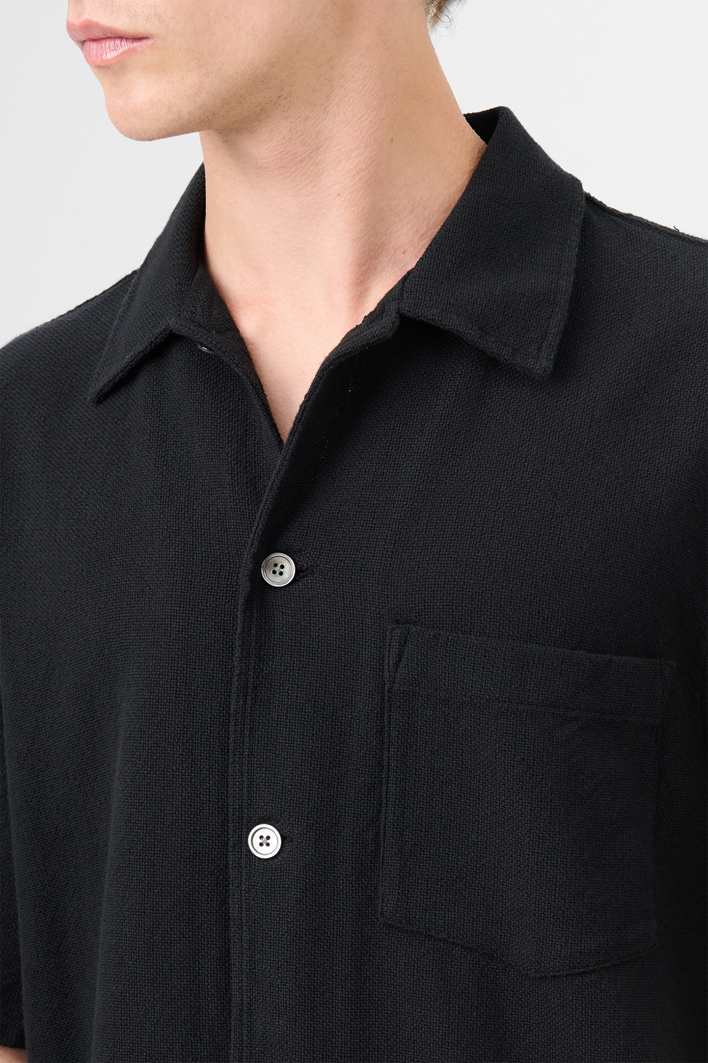Box Shirt Shortsleeve Black Crochet Weave - 4