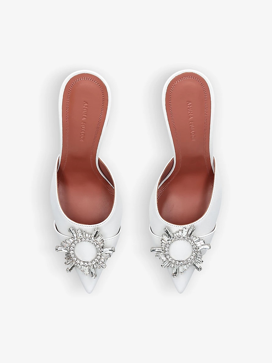 Begum crystal-embellished leather mules - 2