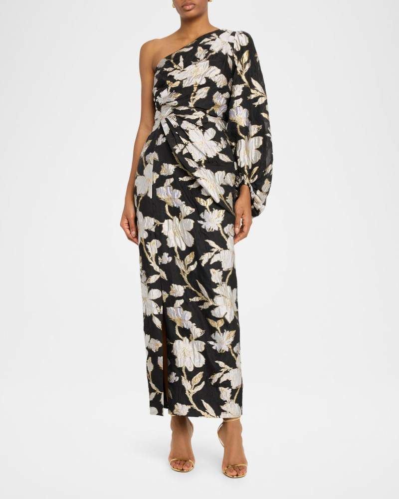 MILLY Cher Floral Jacquard Maxi Dress outlook
