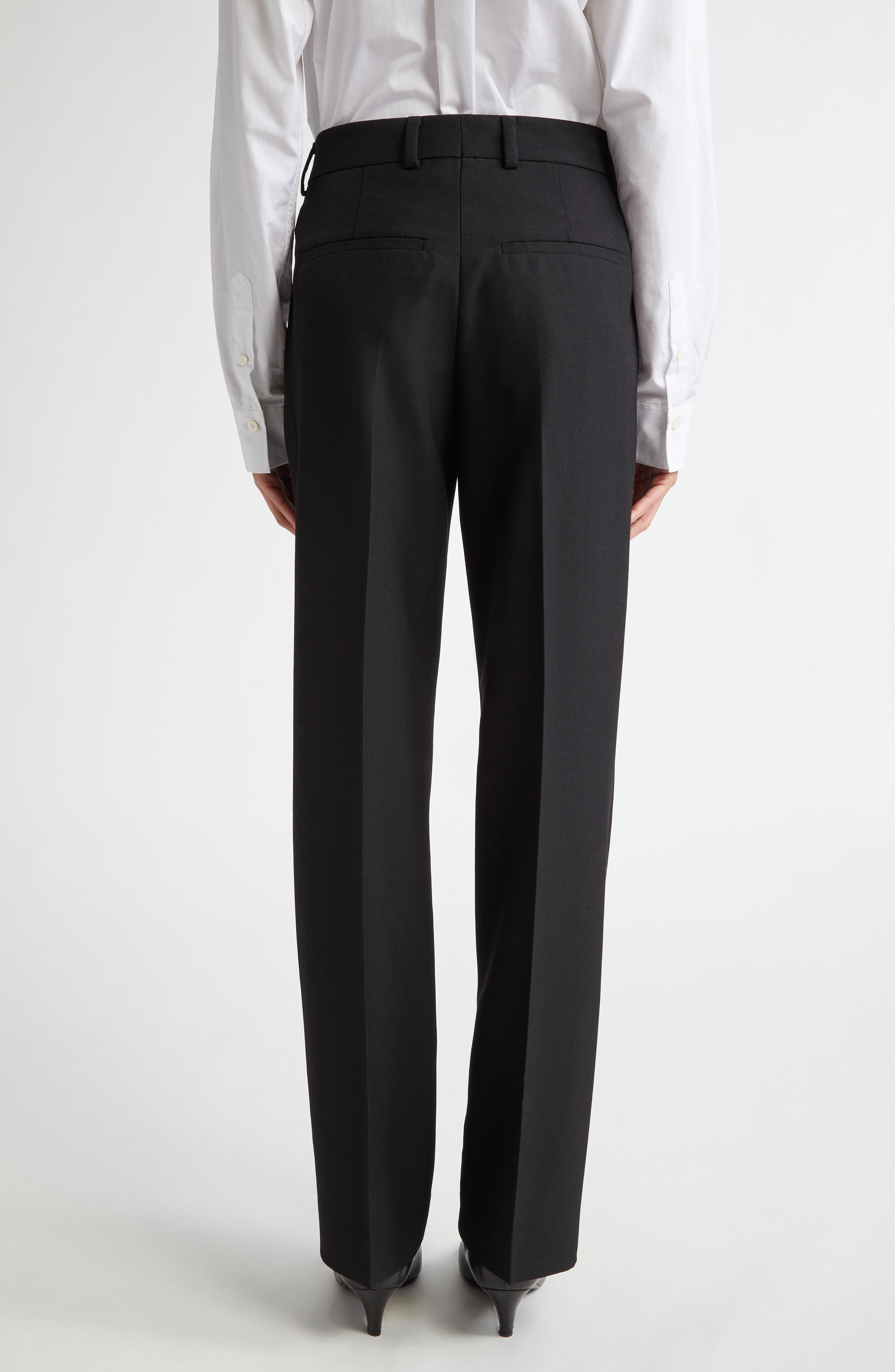 TOTEME Tailored Straight Leg Pants in Black at Nordstrom - 3