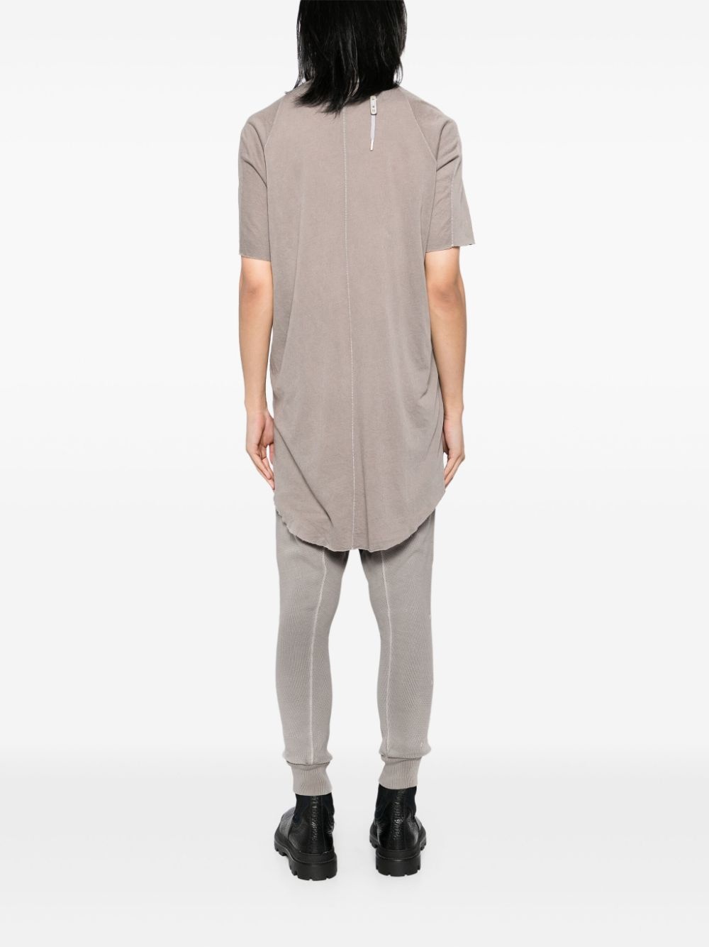 round neck longline T-shirt - 3