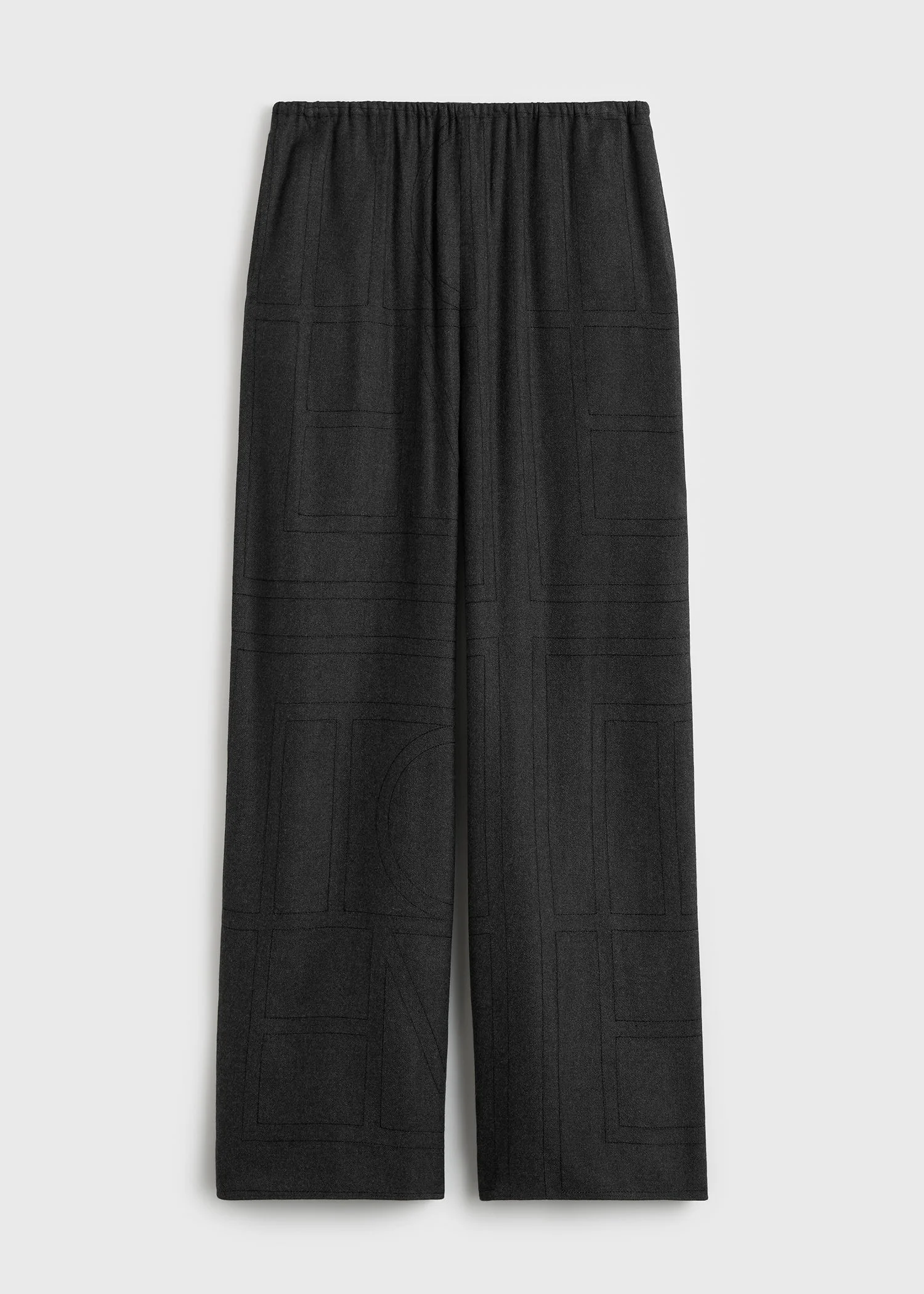 Monogram flannel pj bottoms charcoal - 1