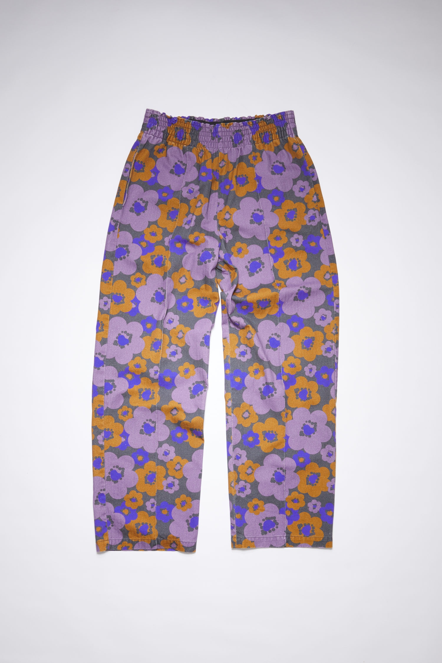 Flower print trousers - Purple/brown - 1