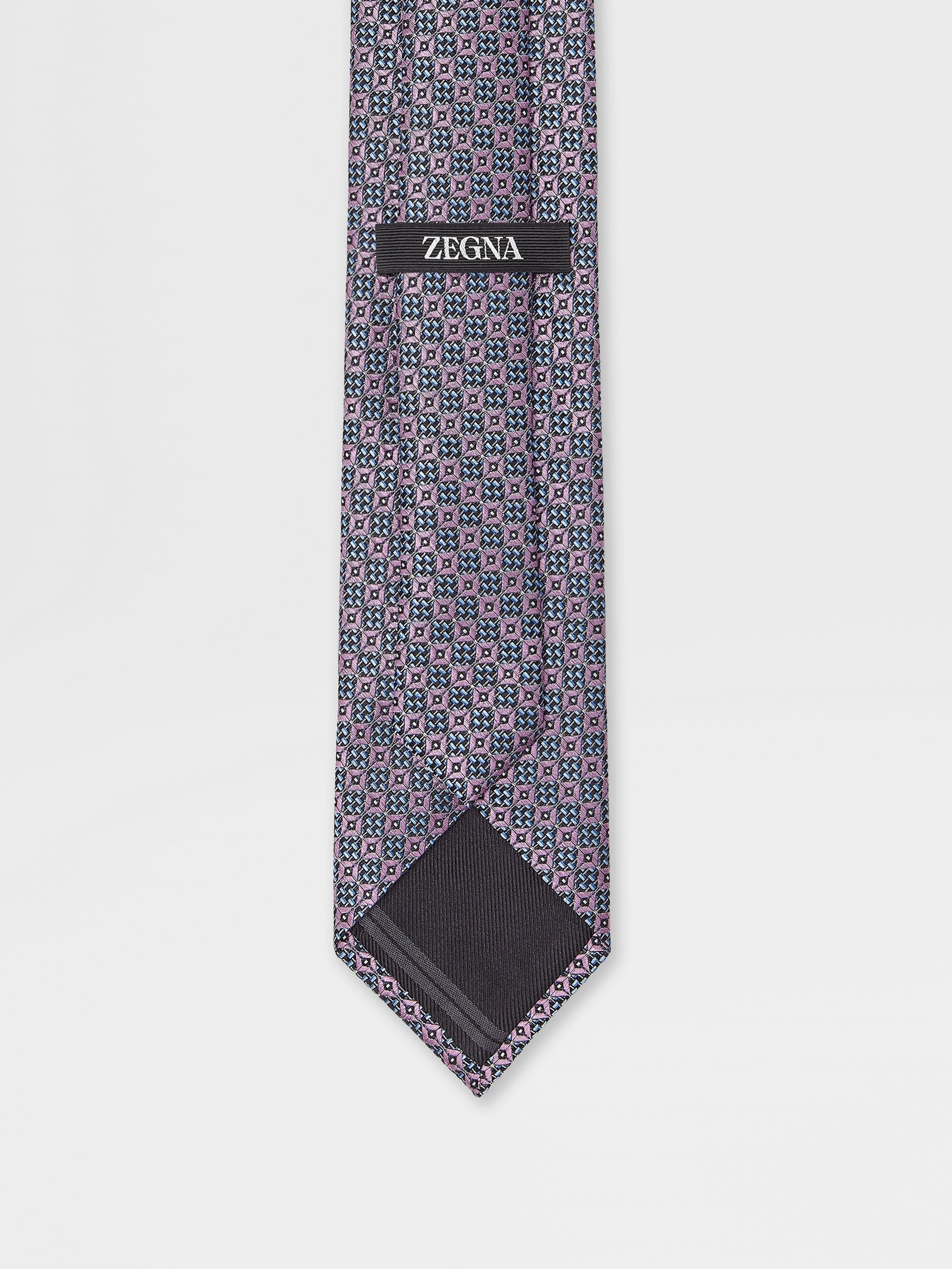 PINK JACQUARD SILK TIE - 3