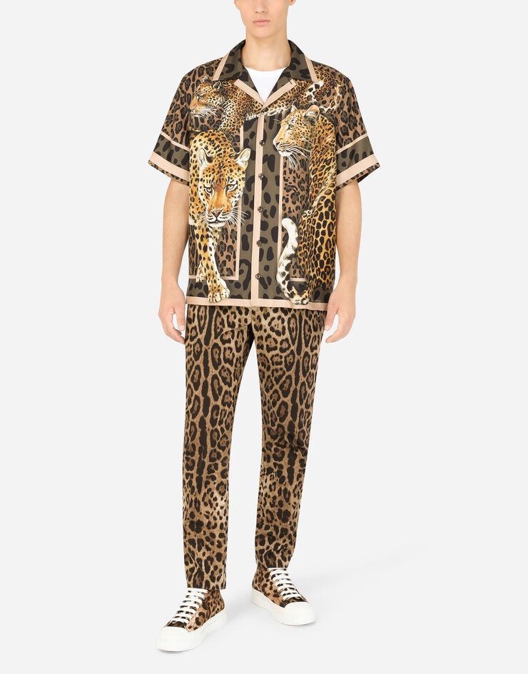 Silk Hawaiian shirt with leopard print - 6