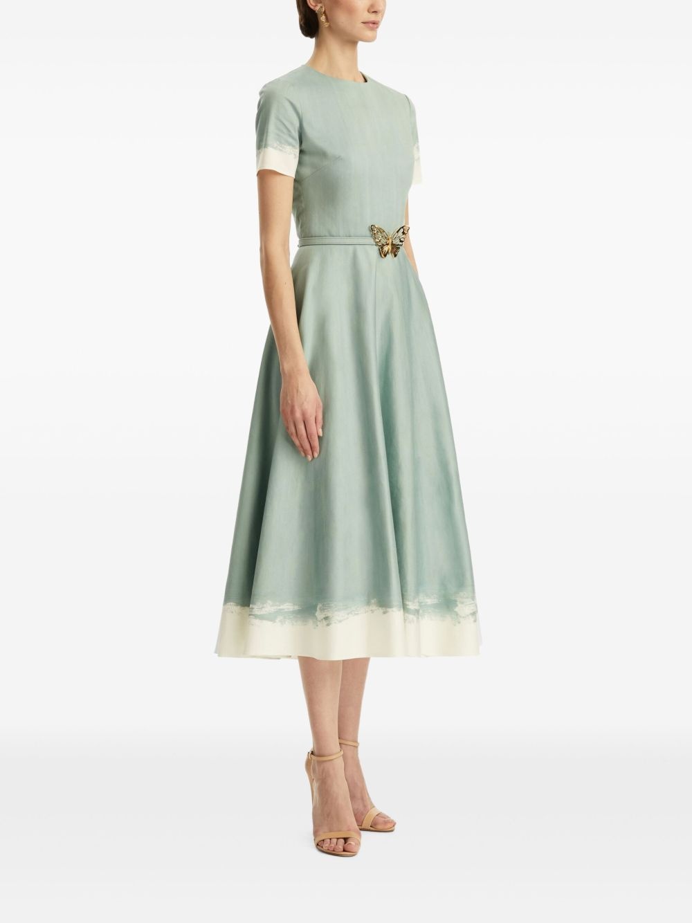 butterfly-belt midi dress - 3