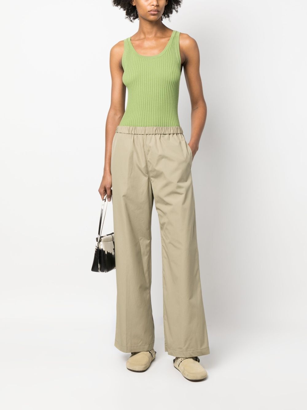 elastic-waist wide-leg trousers - 2