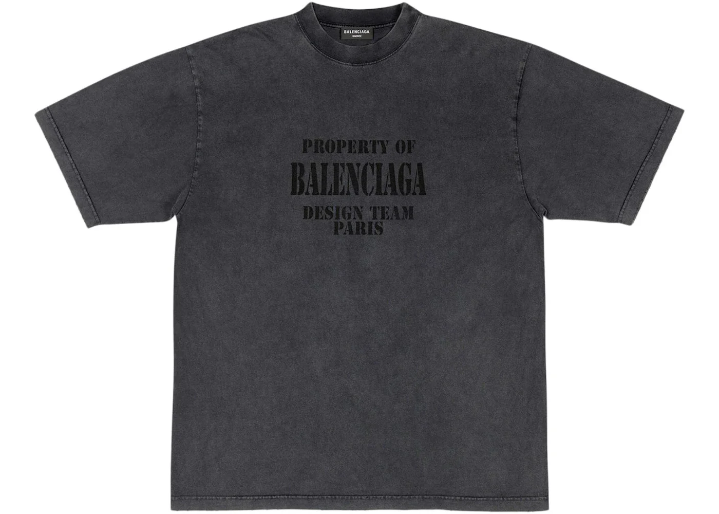 Balenciaga Property Large Fit Vintage T-shirt Black/White - 1