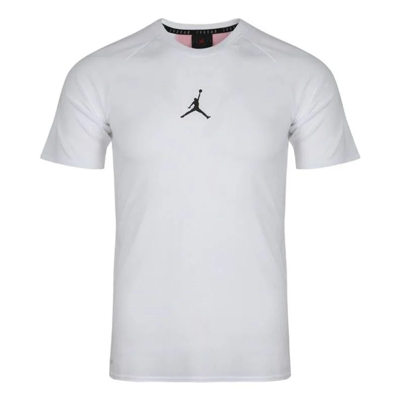 Air Jordan Basketball Sports Breathable Logo Quick Dry Short Sleeve White 889714-102 - 1