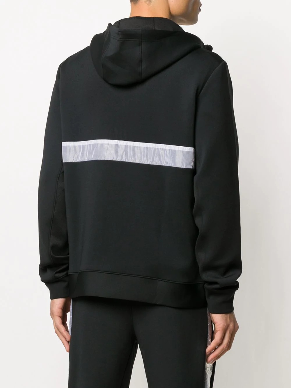 zip-up logo print hoodie - 4