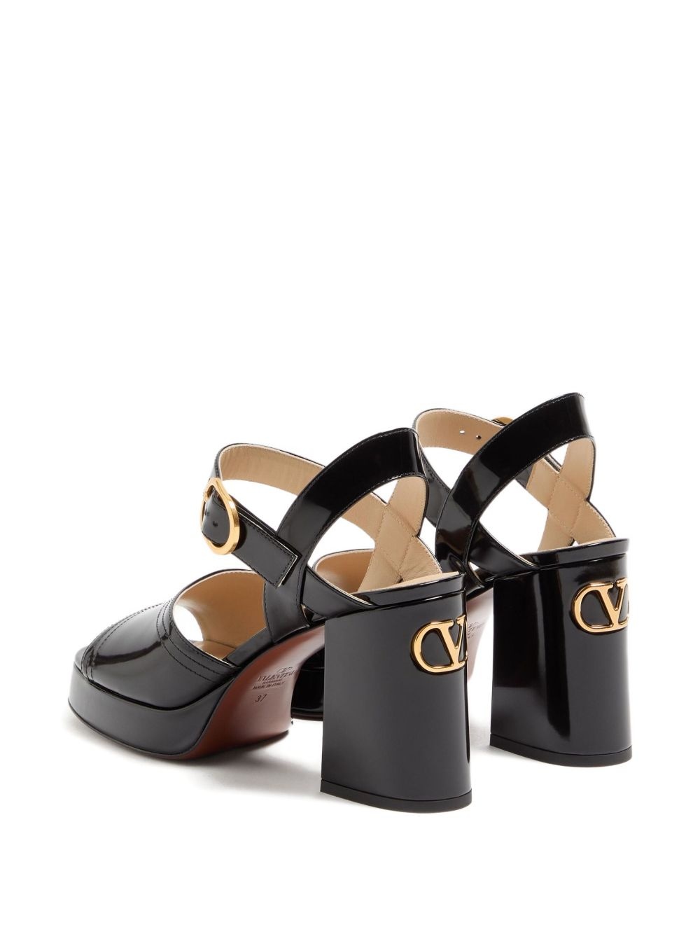 FAWCETTE PLATFORM SANDAL IN POLISHED CALFSKIN 100MM - 3