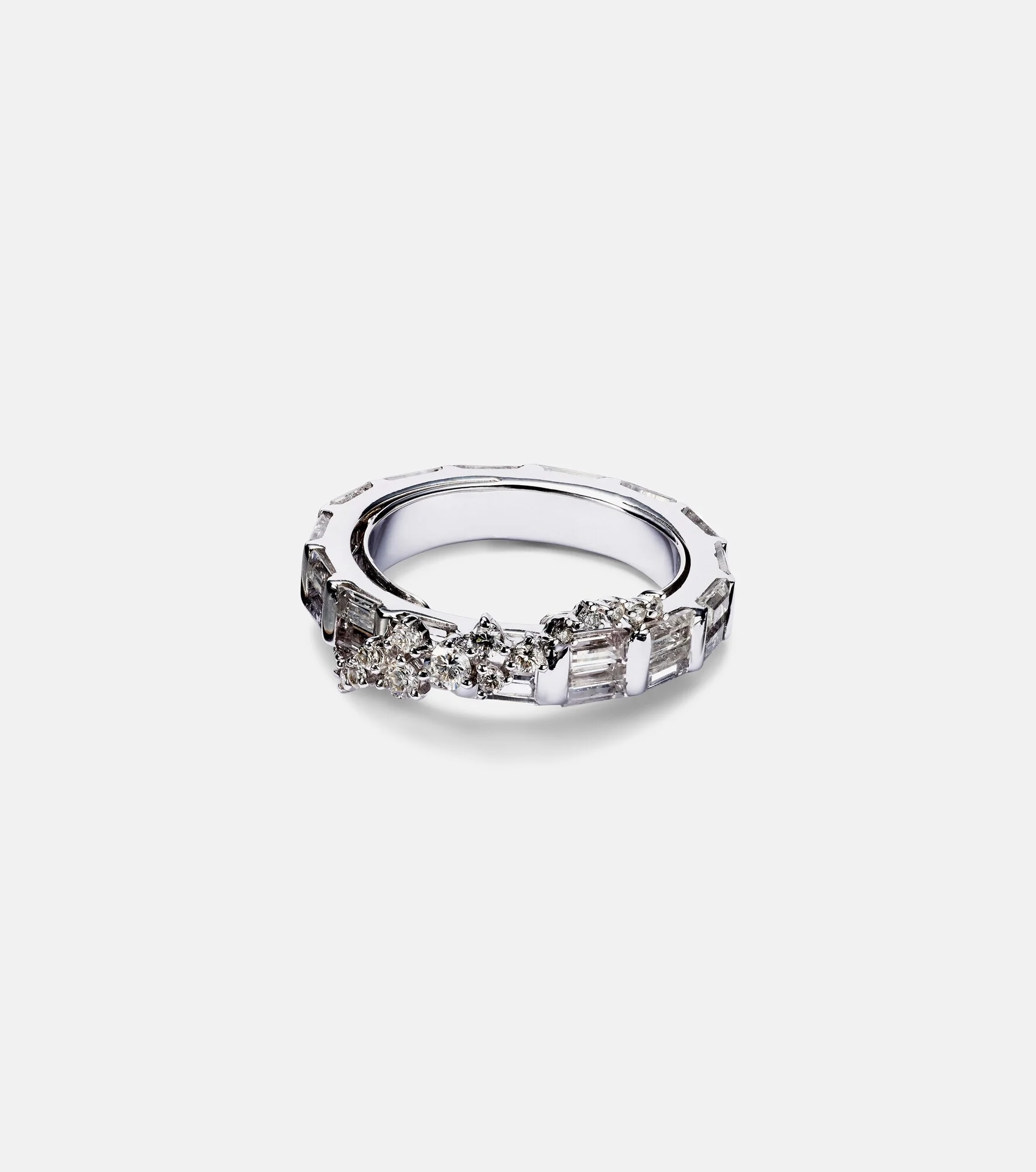 Scatter 18kt white gold ring with sapphires and diamonds - 1