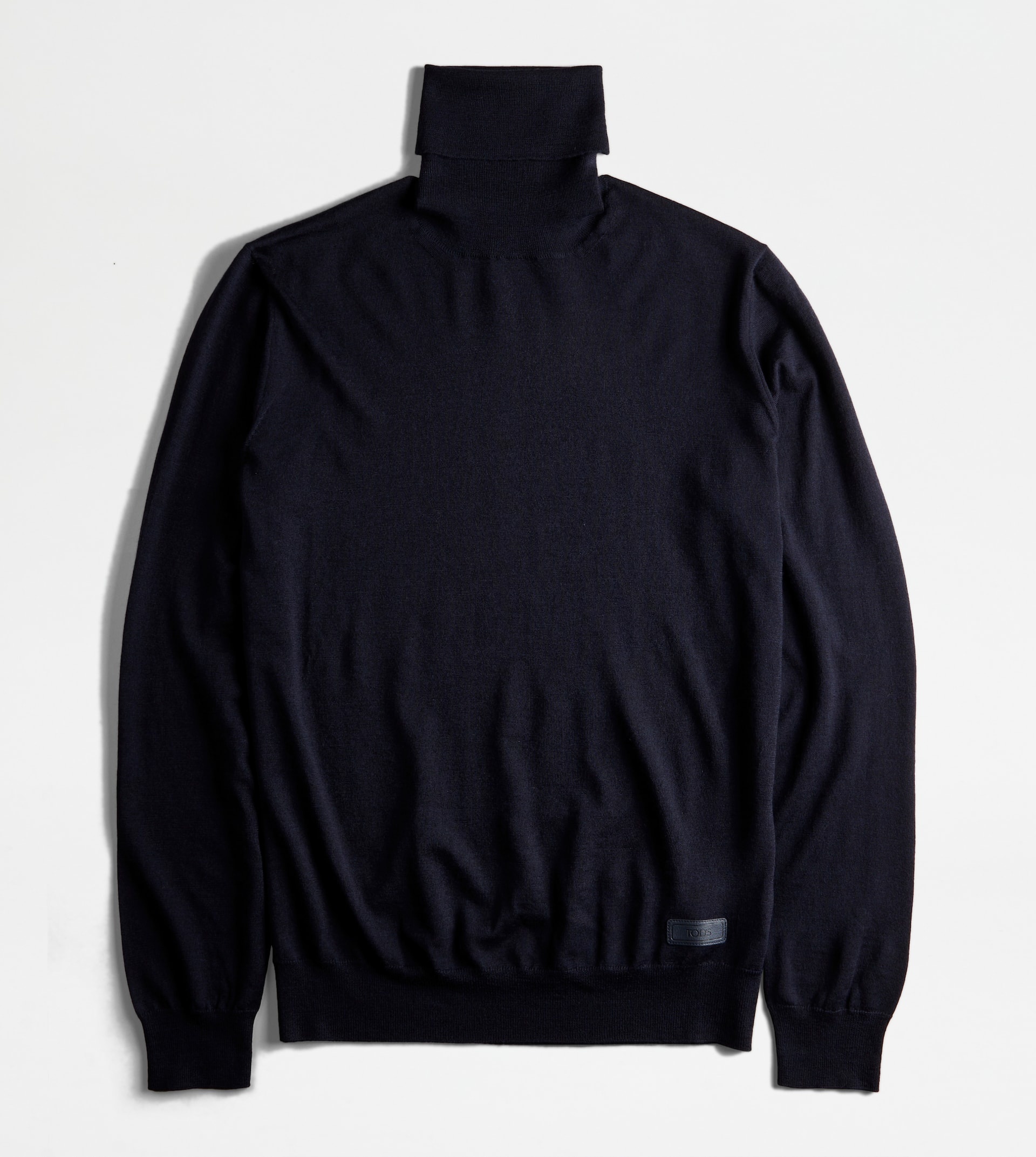 TURTLENECK IN WOOL AND SILK - BLUE - 1