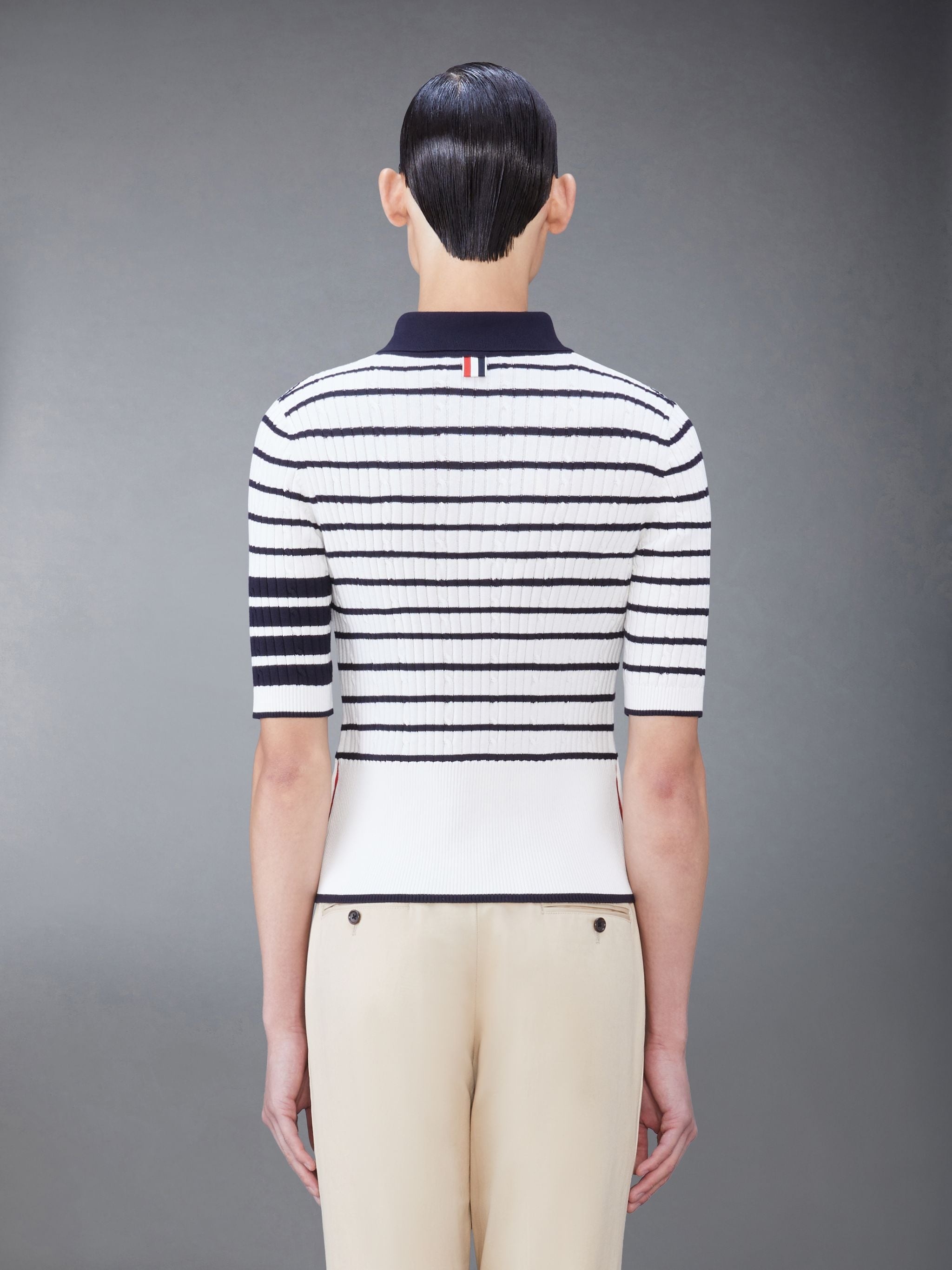 4-Bar stripe knitted polo shirt - 2