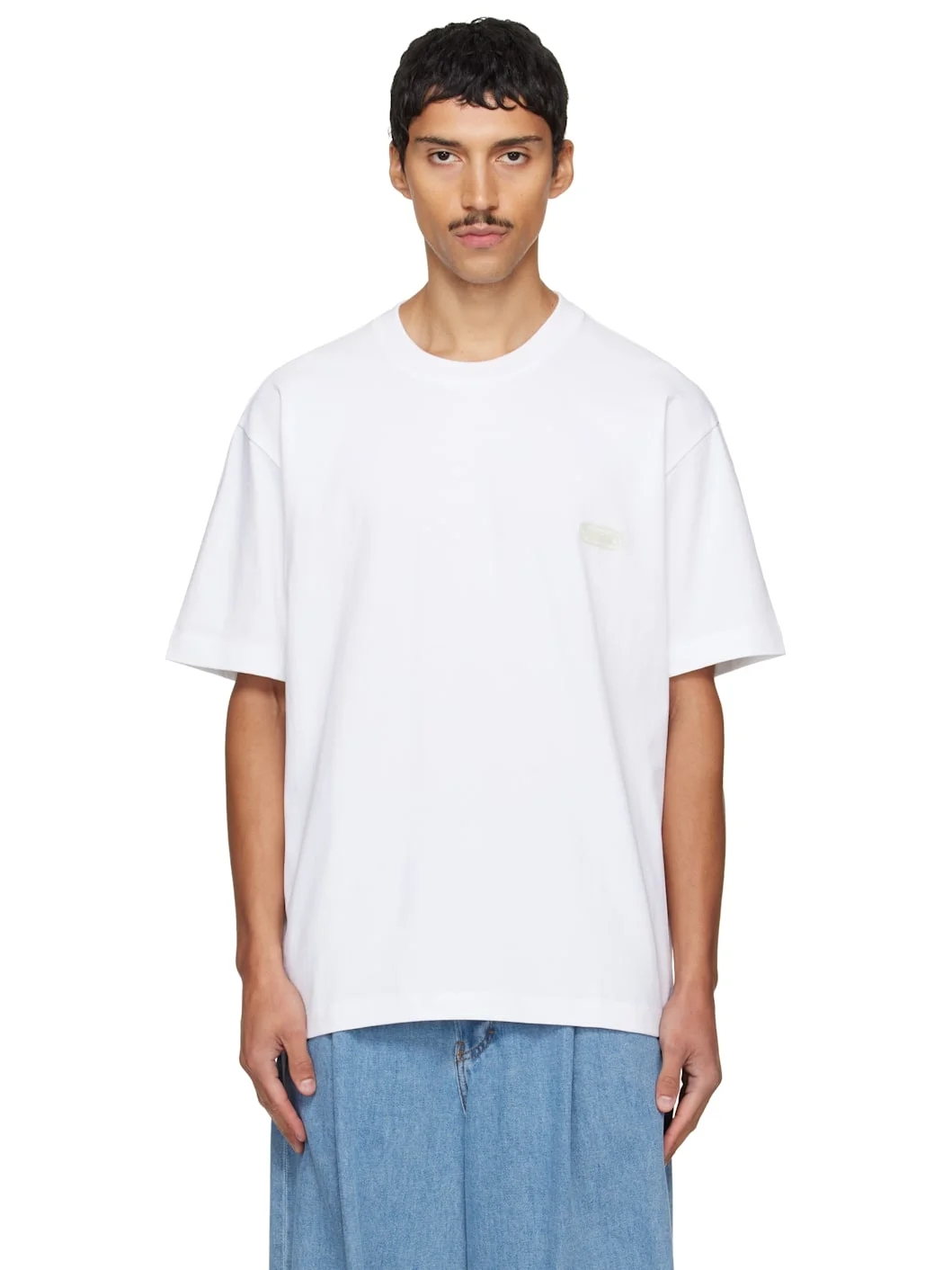 White Solid Back Logo T-shirt - 1