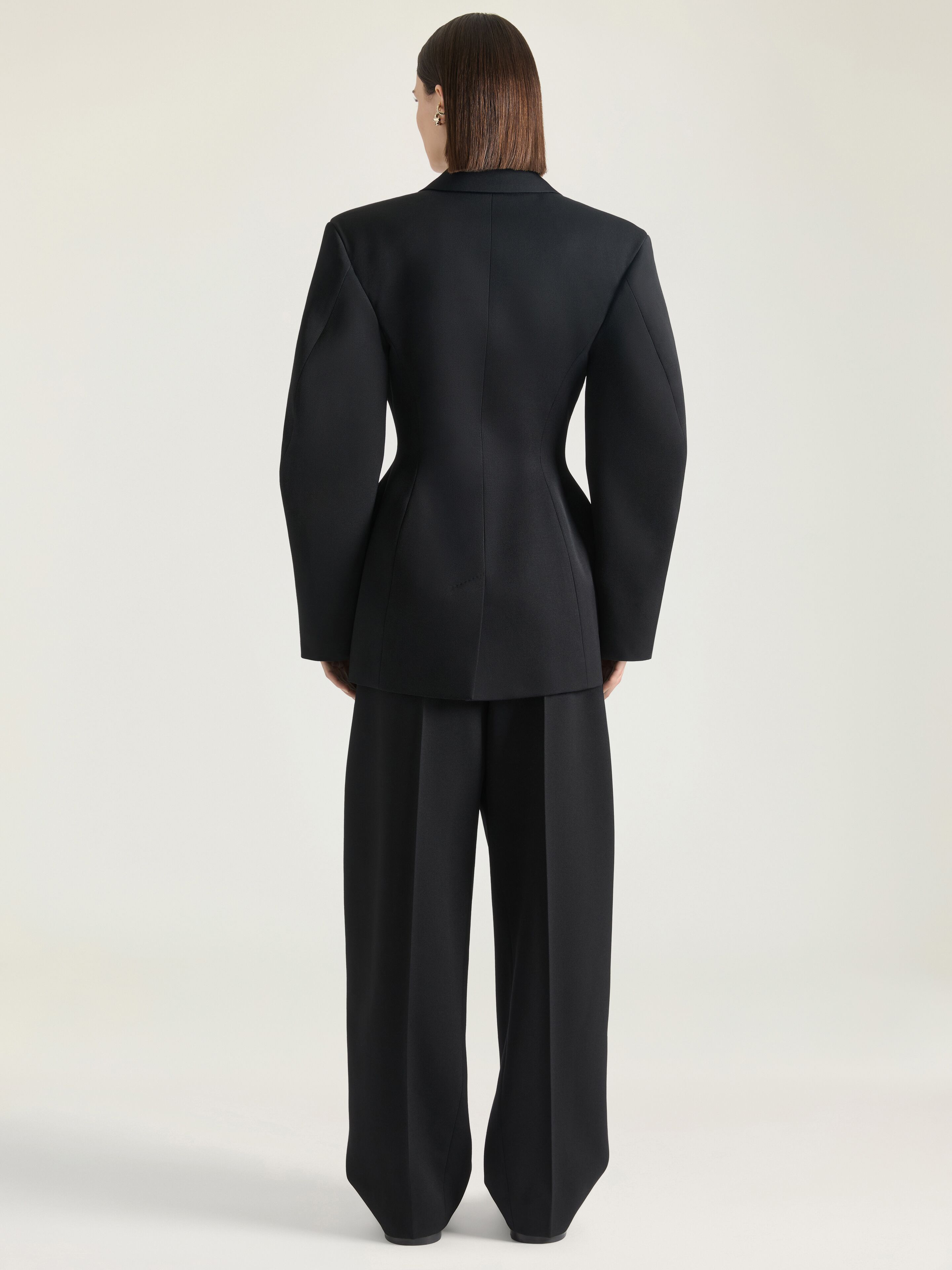 SINGLE-BREASTED COCOON JACKET IN WOOL - 3