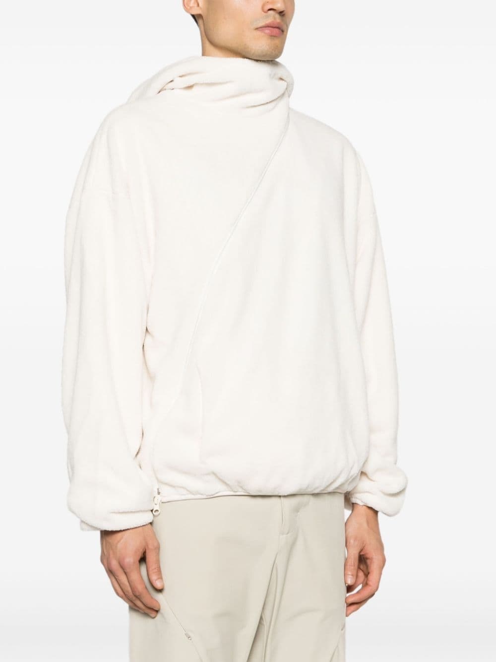 Center asymmetric fleece hoodie - 3