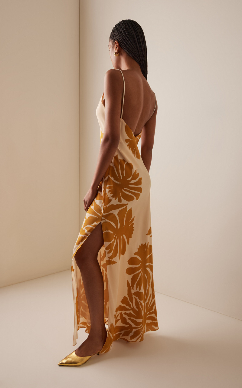 Tropical Harmony Silk Maxi Dress yellow 4