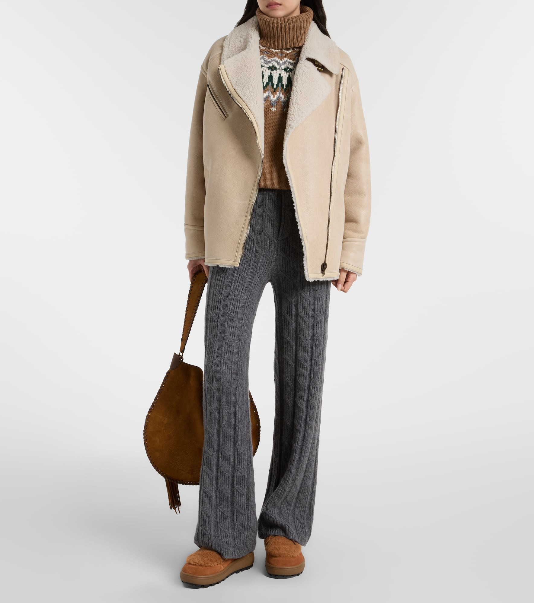 Chamonix shearling-trimmed suede ankle boots - 3