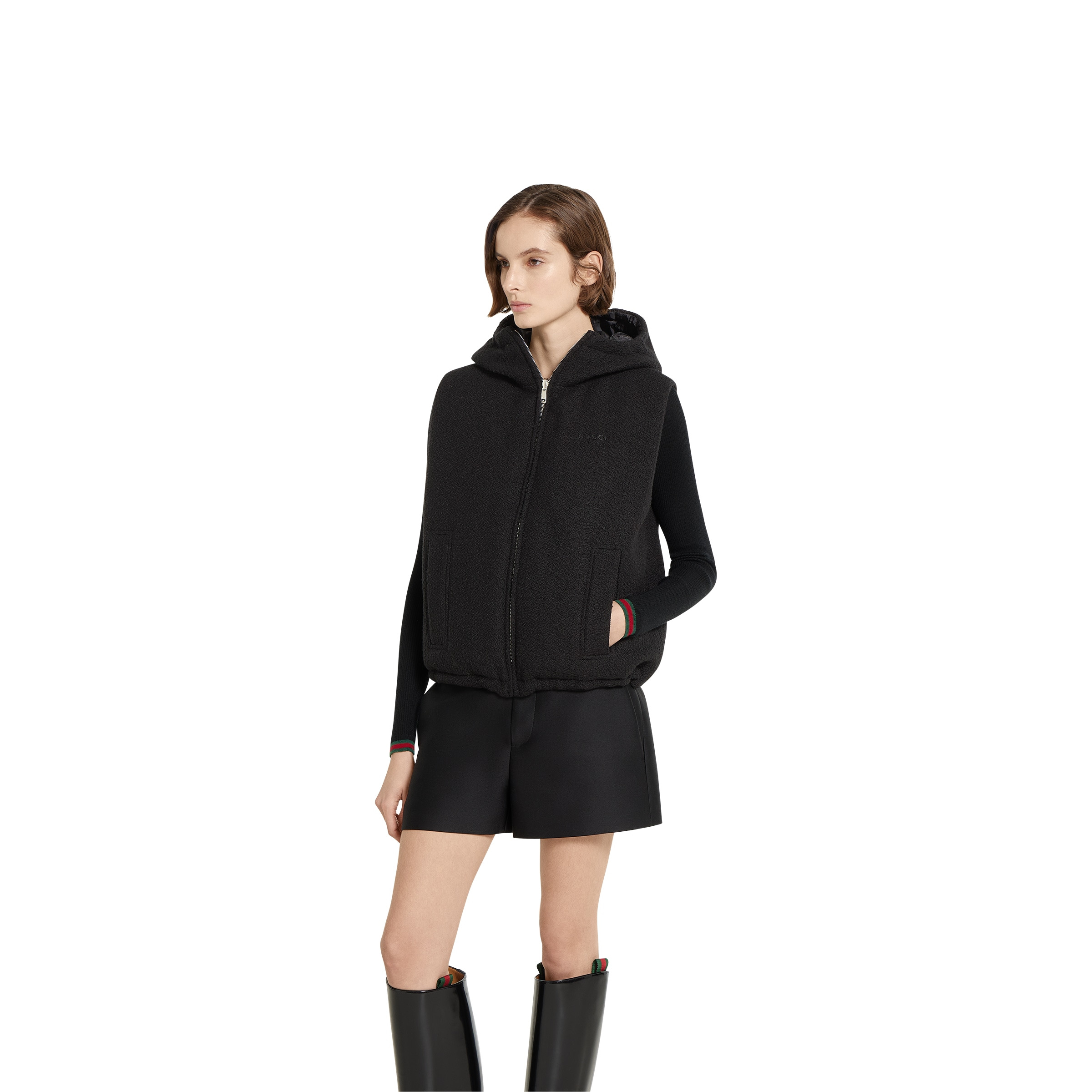 Reversible wool bouclé gilet - 3