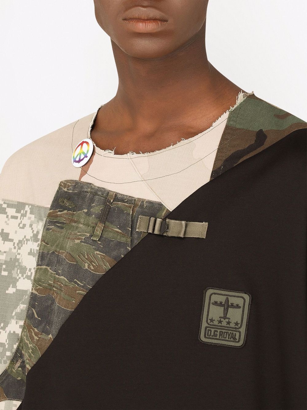 deconstructed military T-shirt - 5