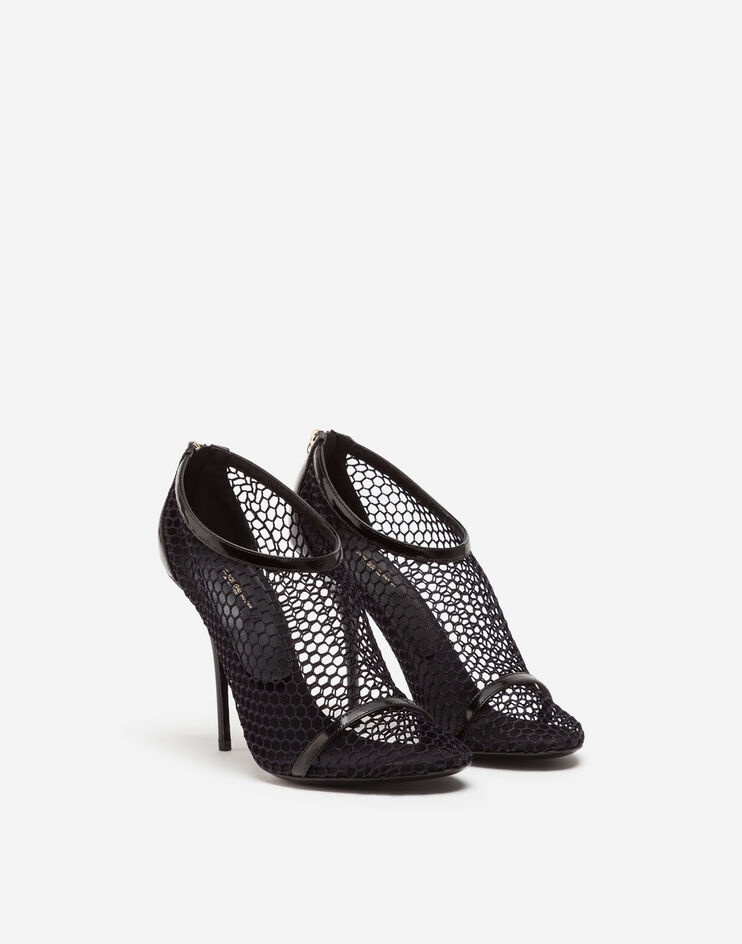 Polished calfskin and mesh sandals - 2