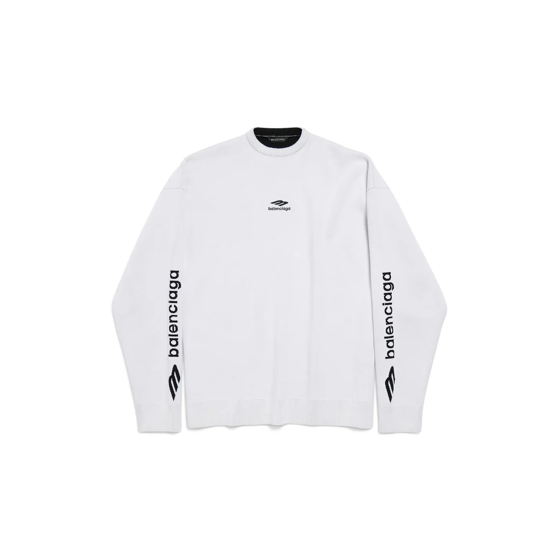 Men's 3b Sports Icon Ski Crewneck in White/black - 1