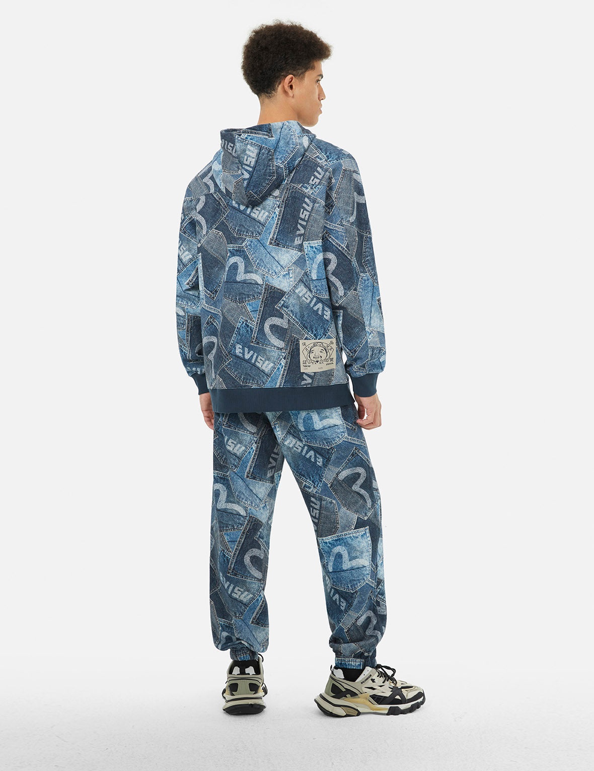 Allover Logo and Seagull Pocket Digital Print Loose Fit Sweatpants - 4