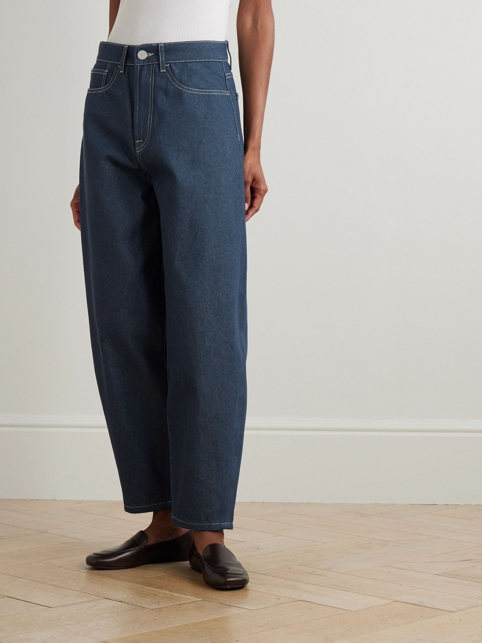 High-rise barrel-leg jeans Indigo - 3