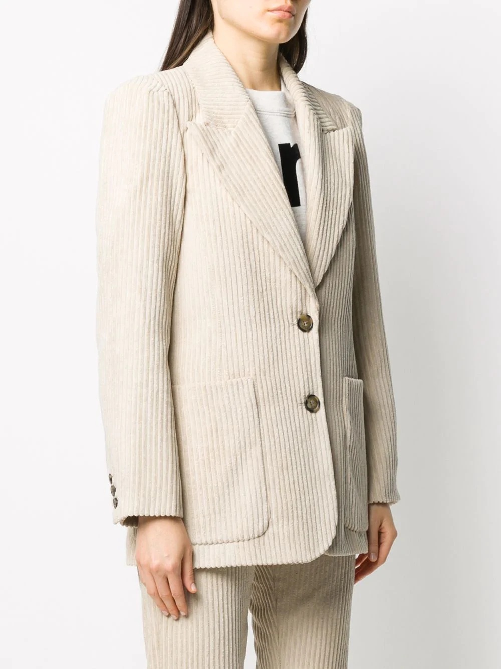 corduroy fitted blazer - 3