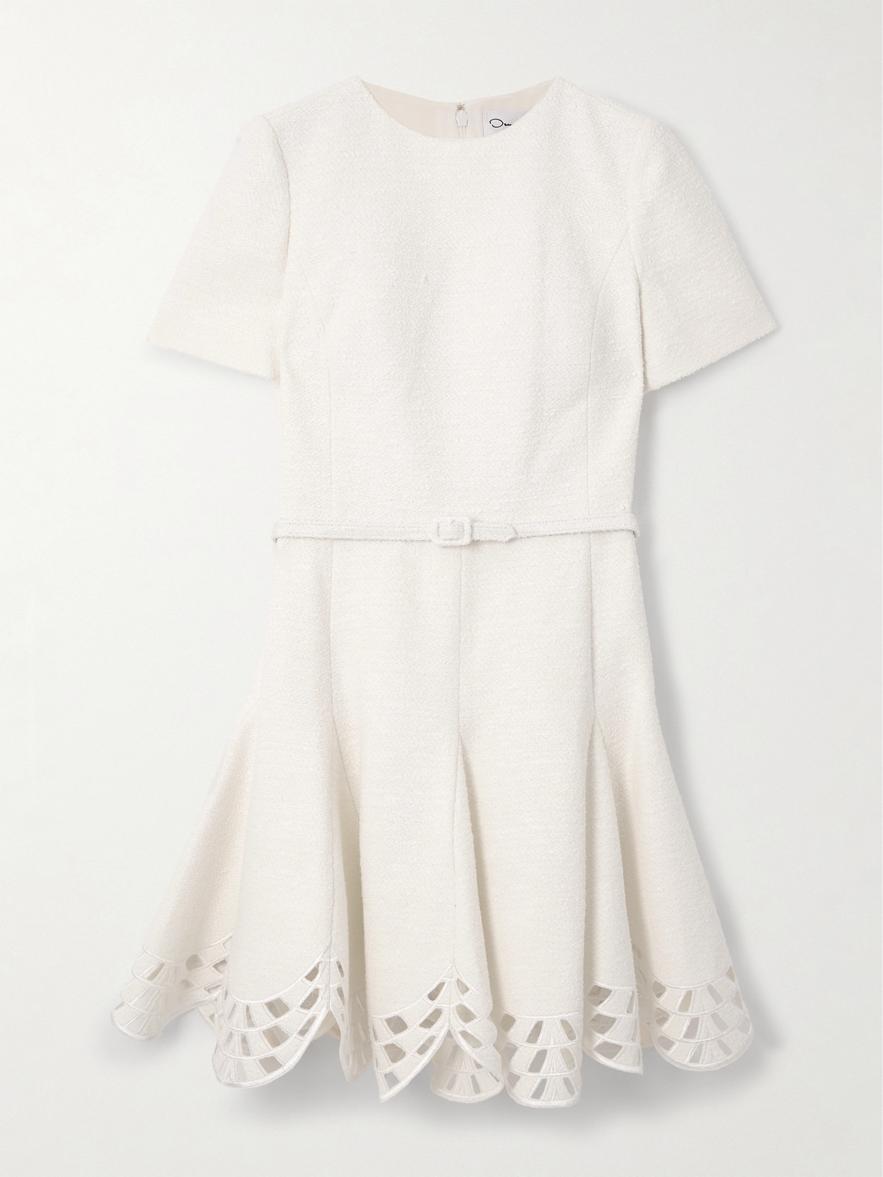 Embroidered Cutout Cotton-blend Tweed Mini Dress - 1
