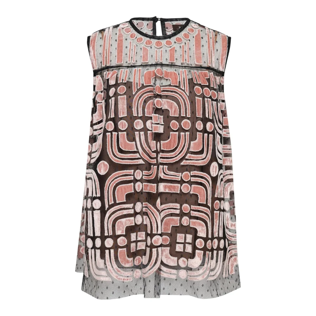 Dot Tulle Sleeveless Top - 1