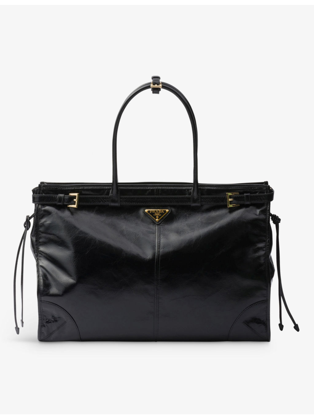 Brand-plaque large leather shoulder bag - 1