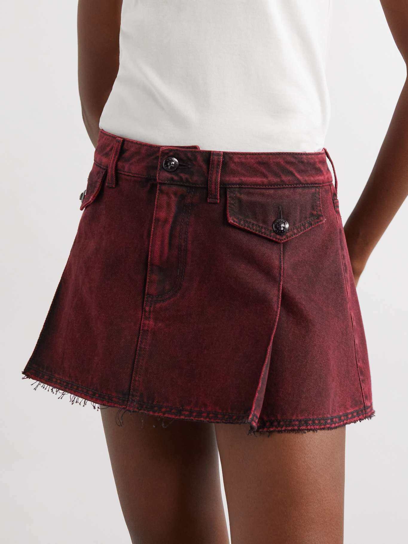 スカート ALEXANDER MCQUEEN Woman Skirt Burgundy 813465QEAF2 5006 McQ Alexander McQueen Women's Pleated Skirt - Amp floral