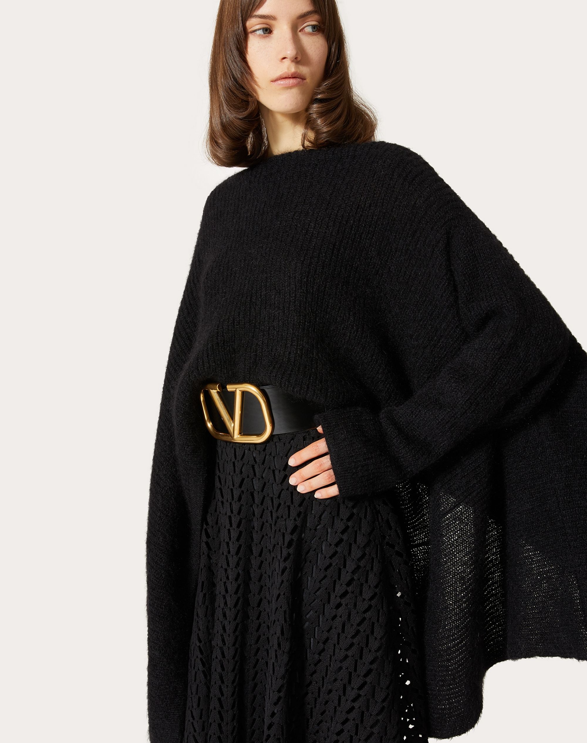 MOHAIR WOOL POLYAMIDE PONCHO - 5