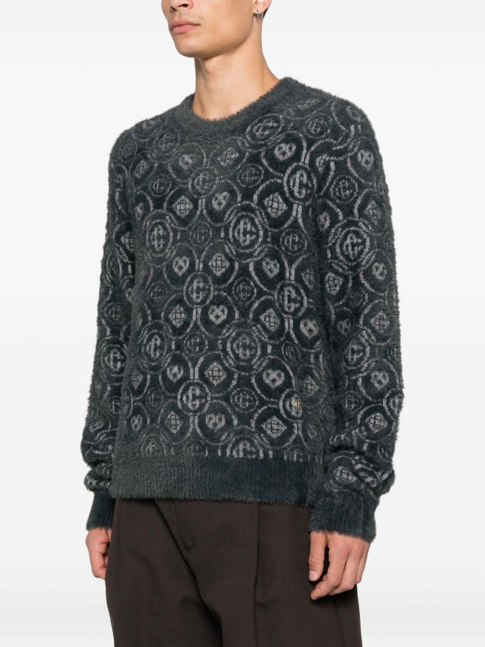 logo-pattern sweater - 3