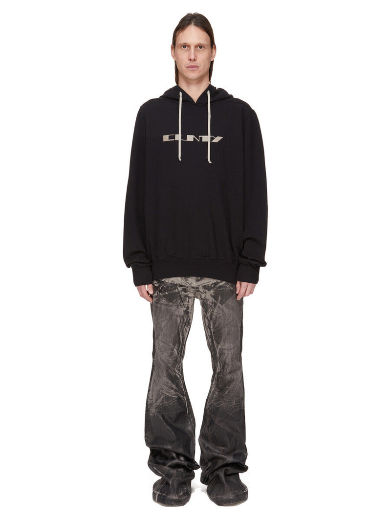 Rick Owens DRKSHDW text-print hoodie outlook