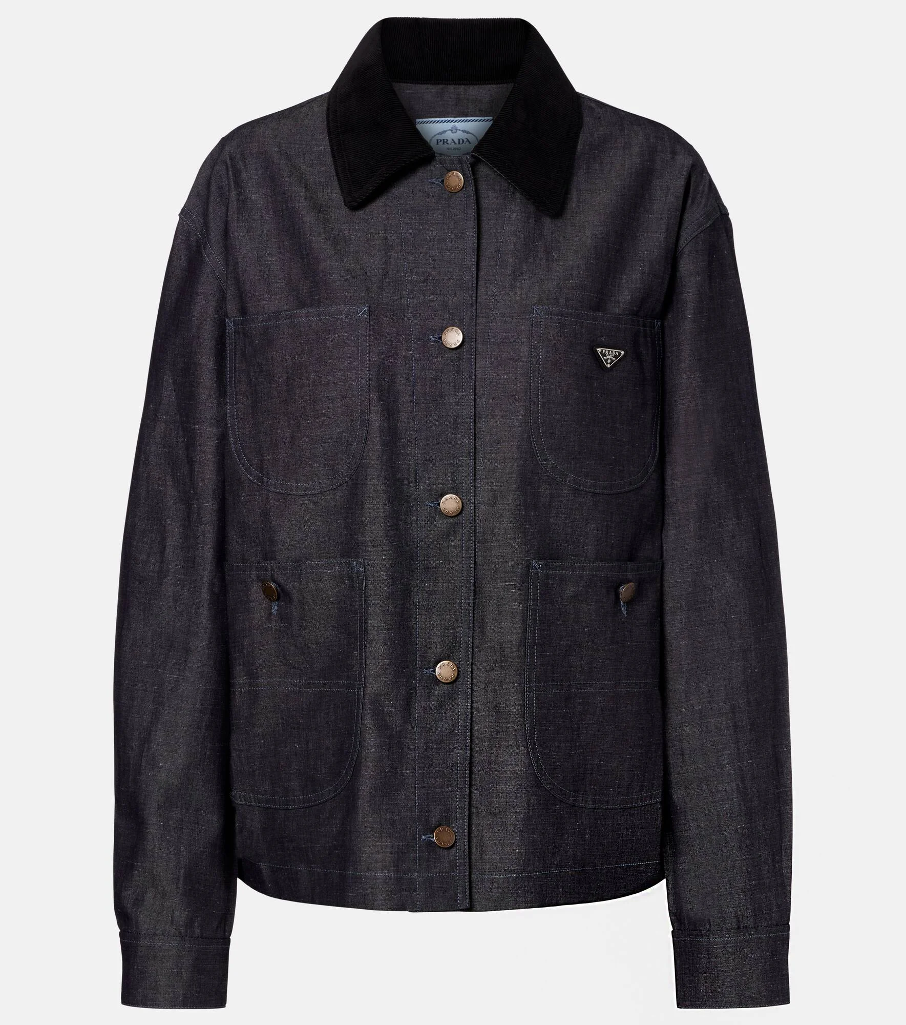 Cotton and linen denim jacket - 1