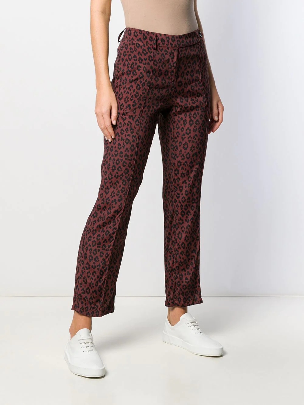 cropped leopard print trousers - 3