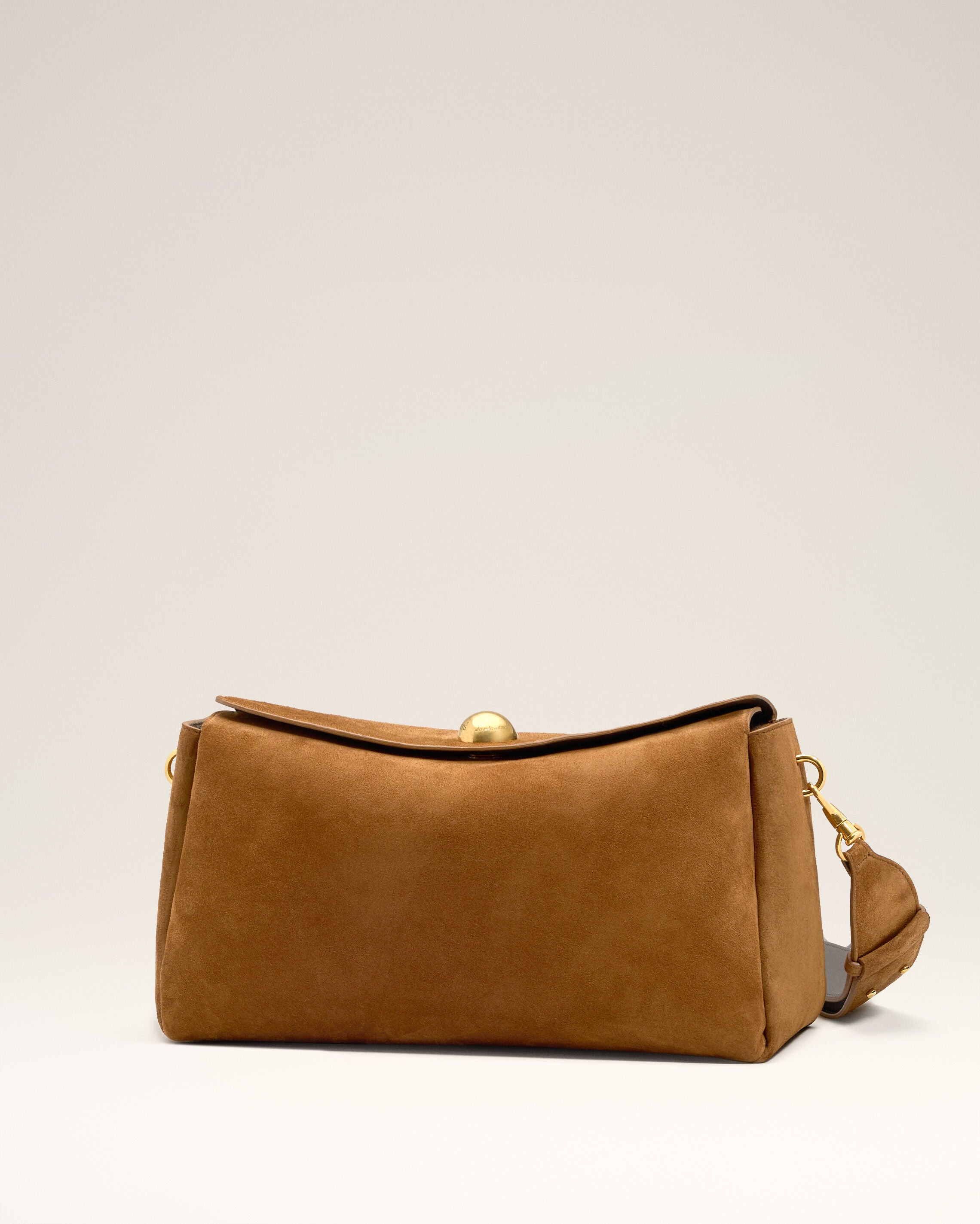 BROWN SUEDE LEATHER CARROUSEL MEDIUM BAG - 4