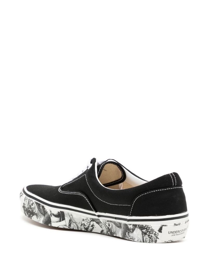 lace-up low-top sneakers - 3