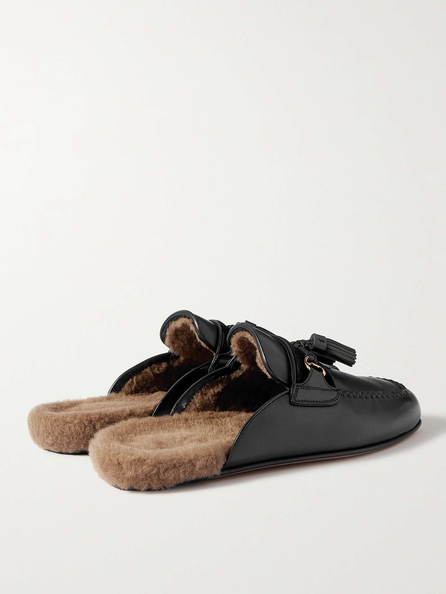 Stephan Shearling-Lined Leather Tasselled Backless Loafers - 5