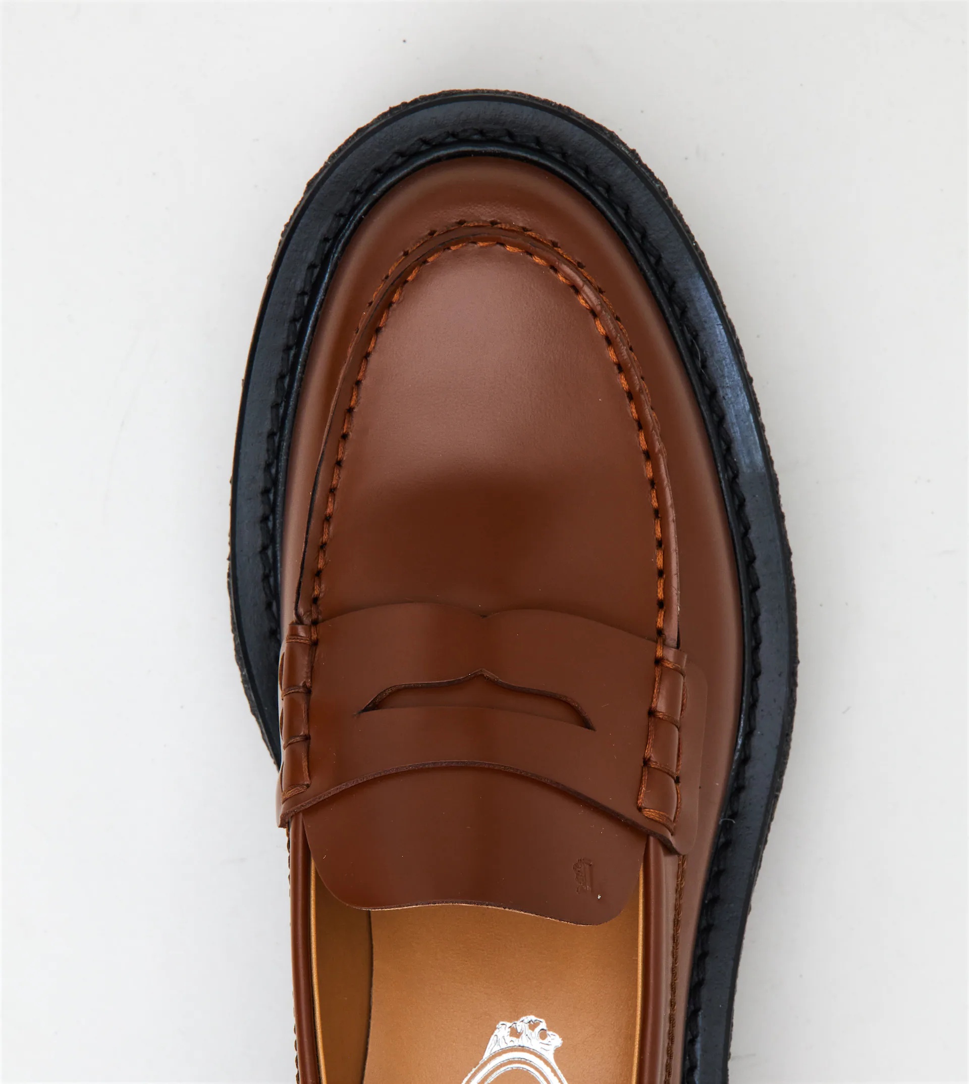 PLATFORM LOAFERS IN LEATHER - BROWN - 4