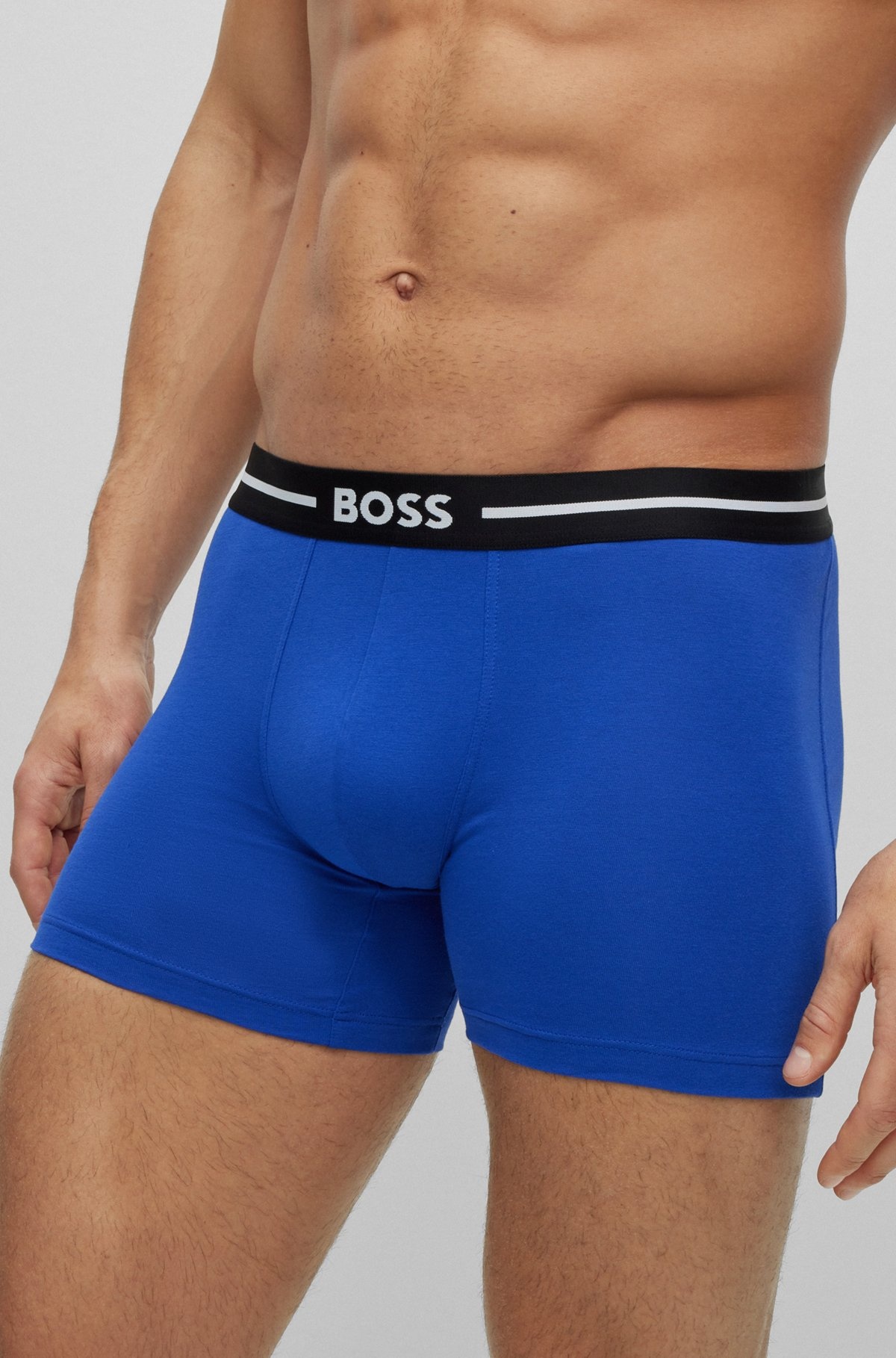 THREE-PACK OF STRETCH-COTTON BOXER BRIEFS WITH LOGOS - 4