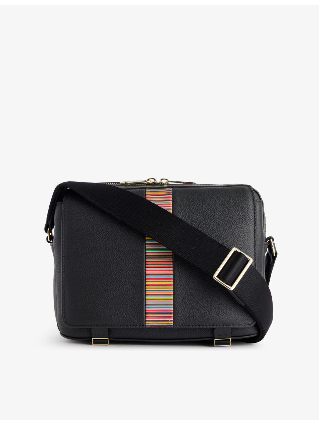 Signature Stripe leather messenger bag - 1