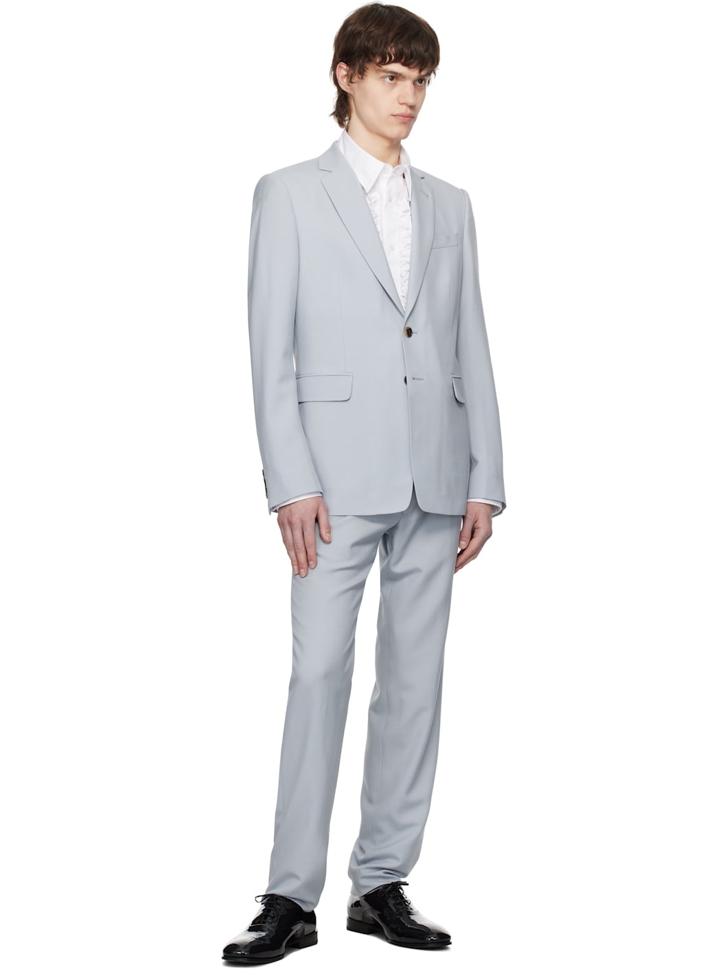 Blue Single-Breasted Suit - 5