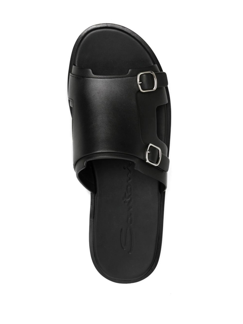 Santoni Leather Buckle Sandals outlook