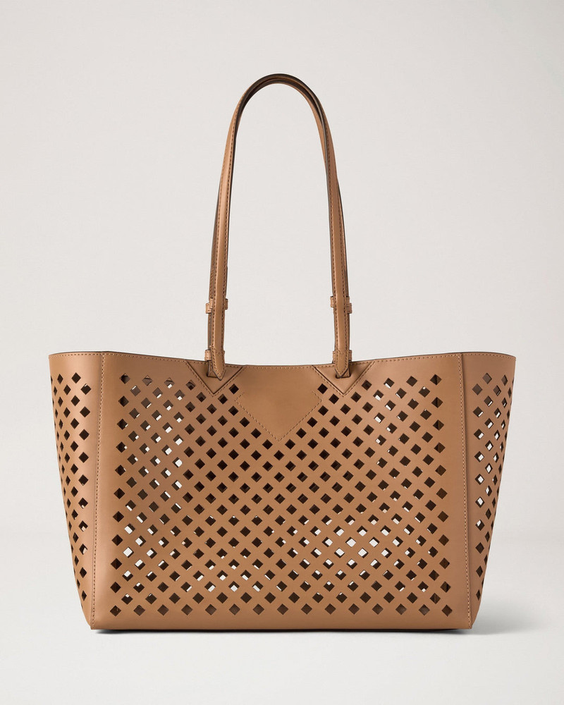 Mulberry Perforated Tote Toffee Perforated Leather outlook