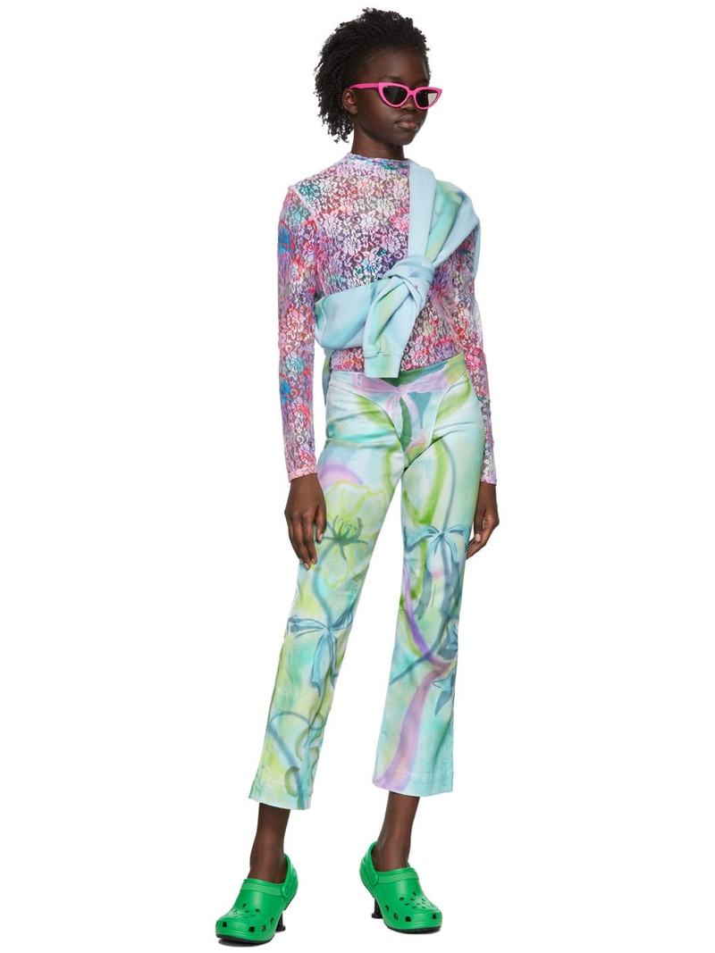 Collina Strada Blue Cotton Trousers outlook